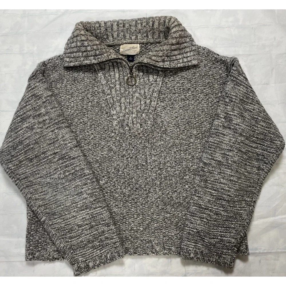 Women's‎ Mock Turtleneck Quarter Zip Pullover Sweater Universal Threads Gray M